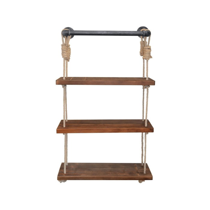 Hanah Home Estantería de Pared Gar005 en Nogal y Negro Hanah Home Estantería de Pared Gar005 en Nogal y Negro